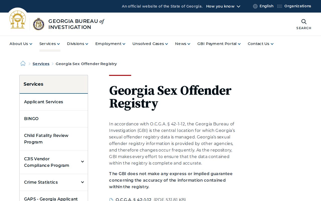 Georgia registry information related to Gilmer County released inmate photos